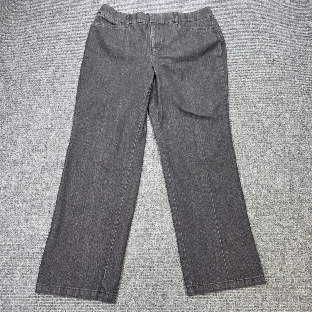 Christopher & Banks Signature Comfort Straight Leg Pants‎ Women's 12 Short Gray